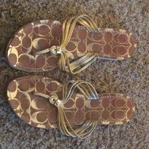 Gold Coach sandals